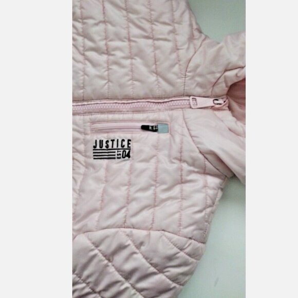 Justice Girls Hooded Puff Jacket Size 6 to 7 Years - Picture 3 of 11